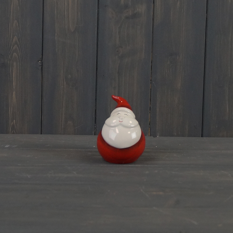 Small Ceramic Round Santa (9.7cm) detail page